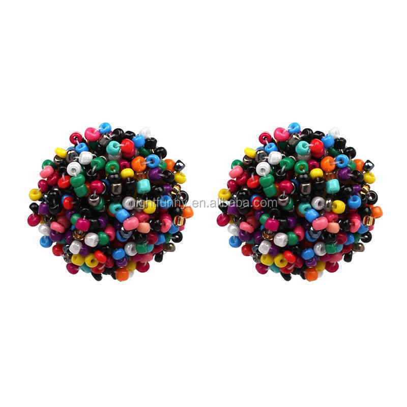 

Seed Beaded Stud Earrings Seedbeads Cluster Earrings Stud