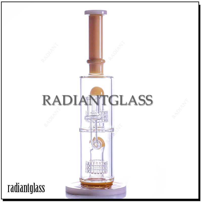 

Hookahs 11.8'' Tall double matrix perc bong birdcage perculator glass bongs straight water pipes