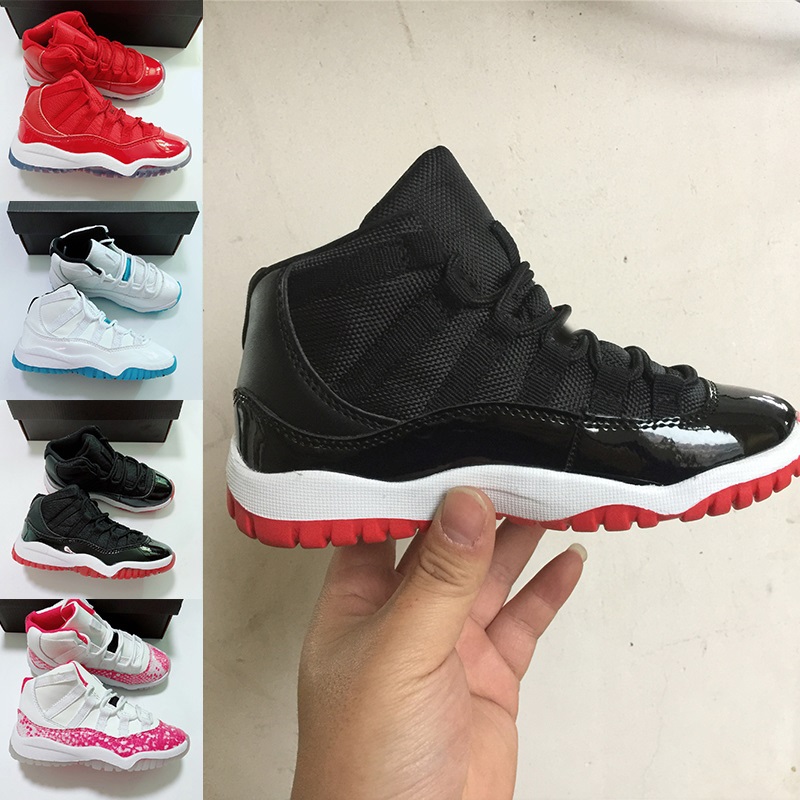 

11 11s Kids Basketball Shoes Boys Girls Children Outdoor Sports Jogging Walking Sneakers Cool Grey Bred Gold Toddlers Infant Running, 10