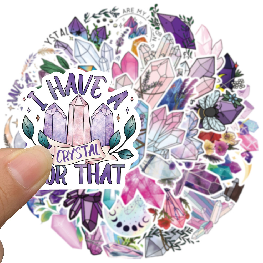 

50PCS Graffiti Skateboard Stickers purple crystal For Car Baby Scrapbooking Pencil Case Diary Phone Laptop Planner Decoration Book Album Kids Toys DIY Decals, Multi colors