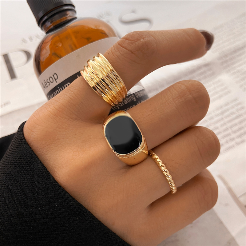

Vintage Punk Metal Gold Color Geometric Ring Set For Women Retro Chunky Twistted Knuckle Joint Rings Jewelry Gift Lady 220716