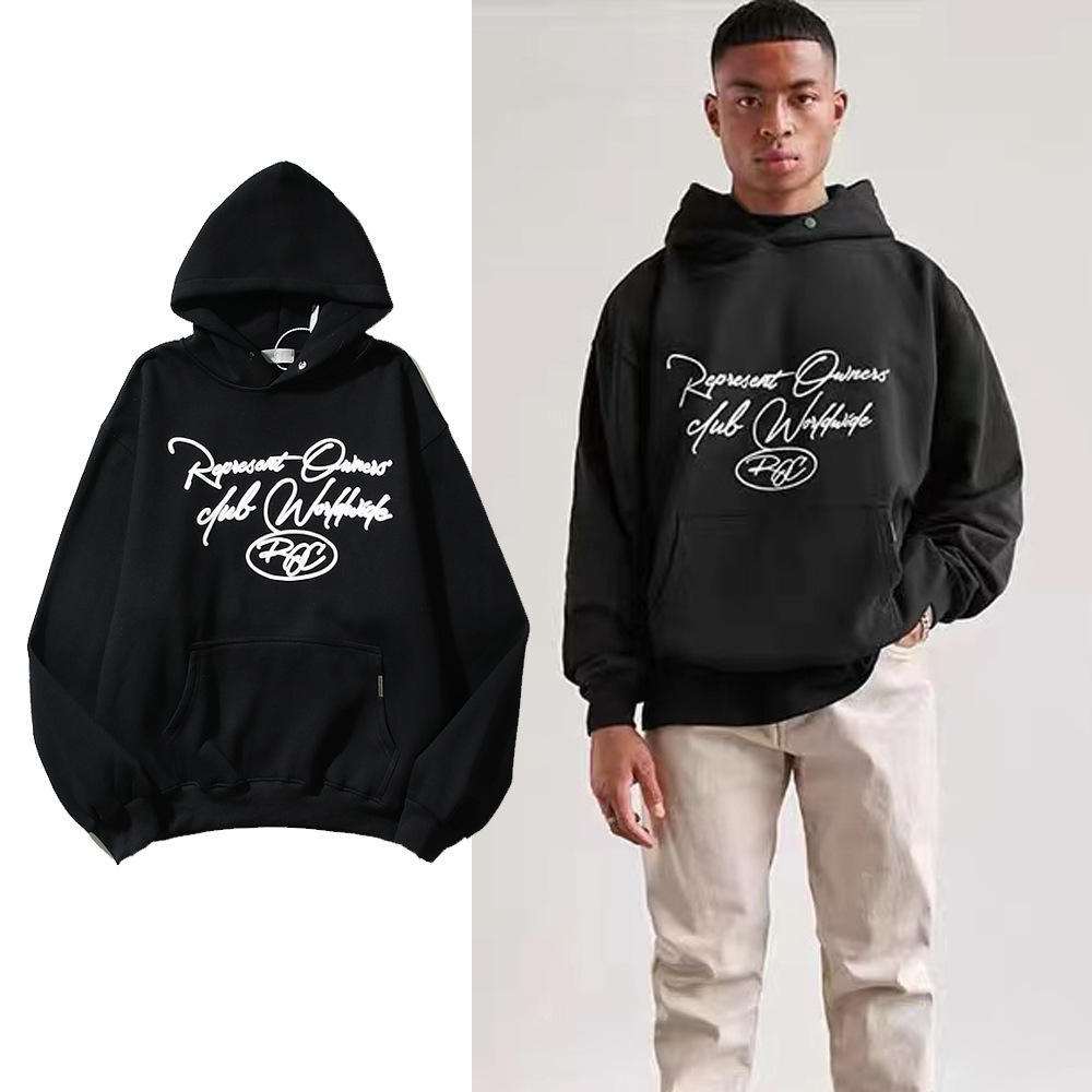 Noir Sweats Hoodies Hommes Femmes Haute Qualité Lettre Mousse Pull Hip Hop Pulls 22FW
