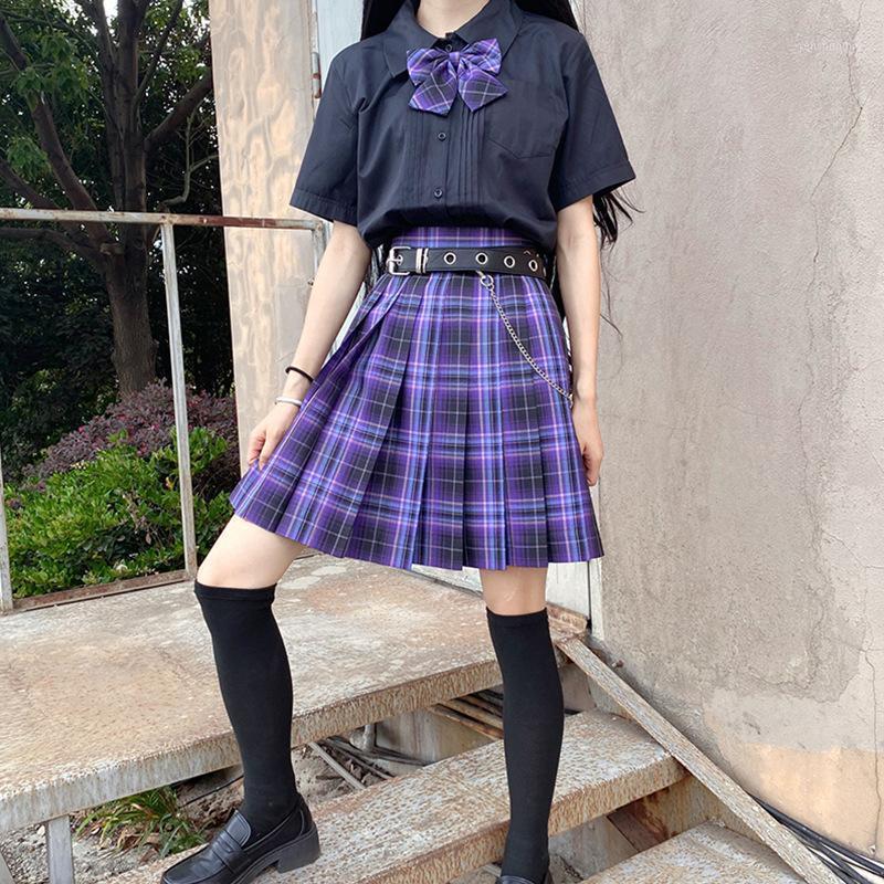 

Sweetheart Storm Autumn JK Uniform All-match School Supply Falda Tableada Check Skirt Student Wear High Waist Pleated Skirts, Lattice