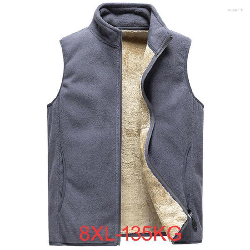 

Men's Vests Men Sleeveless Vest Jackets Winter Fashion Male Cotton-Padded Fleece Coats Warm Black Waistcoats Clothing 7XL 8XL Kare22