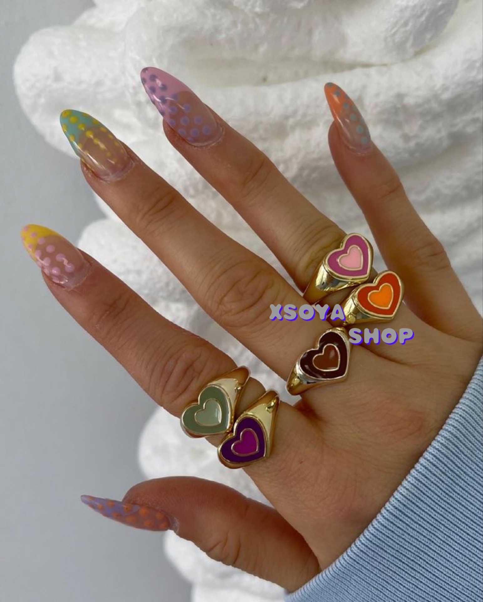 

Color European and American style love ring