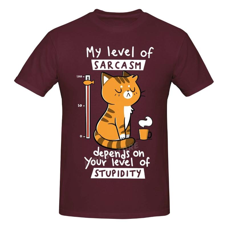 

Men' T-Shirts My Level Of Sarcasm Depends On Your Stupidity T Shirt Harajuku Clothing Short Sleeve Cotton Graphic Tshirt TeesMen, Ld black