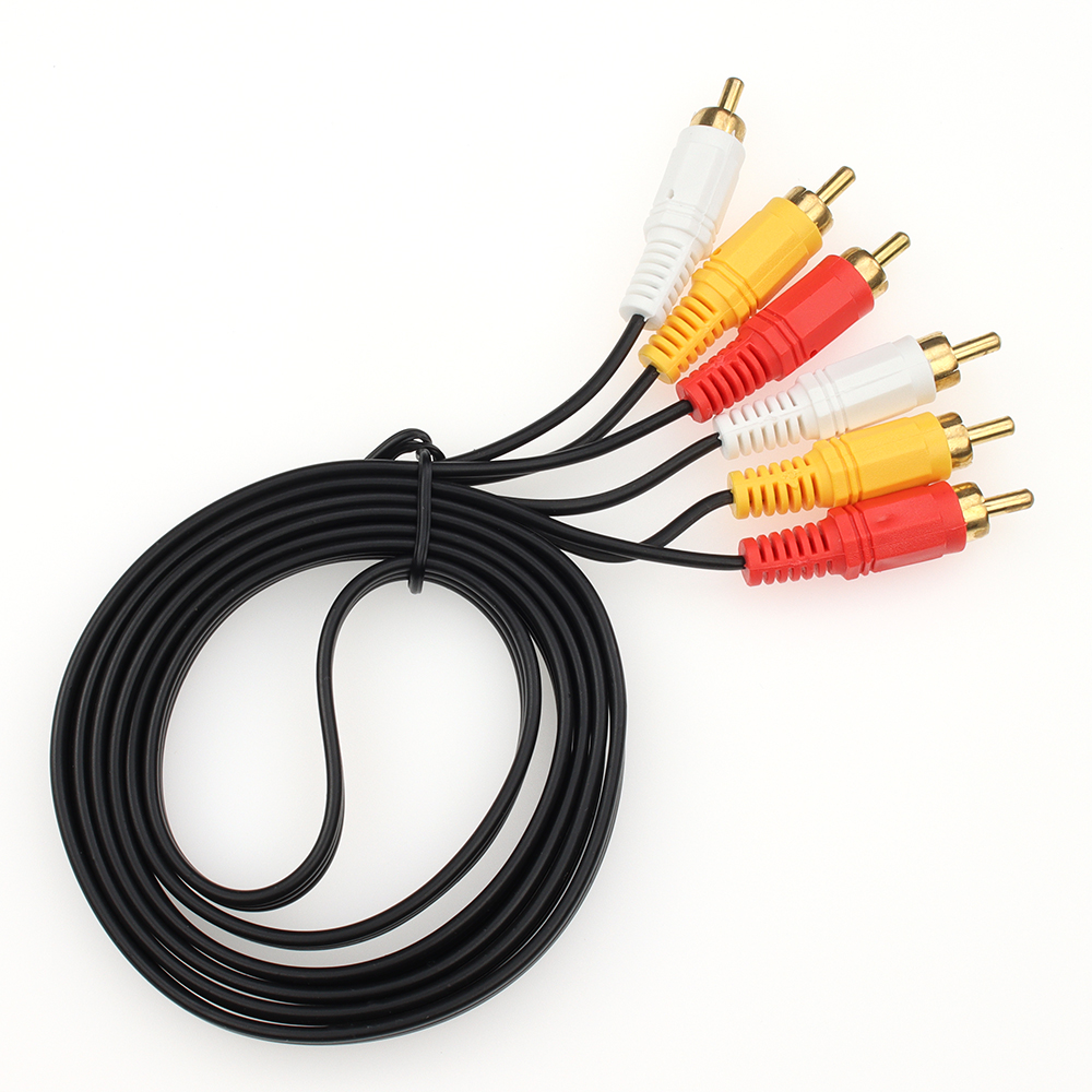 

1.5m 3 RCA to 3RCA Composite Audio Video AV Extension Cable Cord Male to Male Plug Connector for TV DVD Cameras