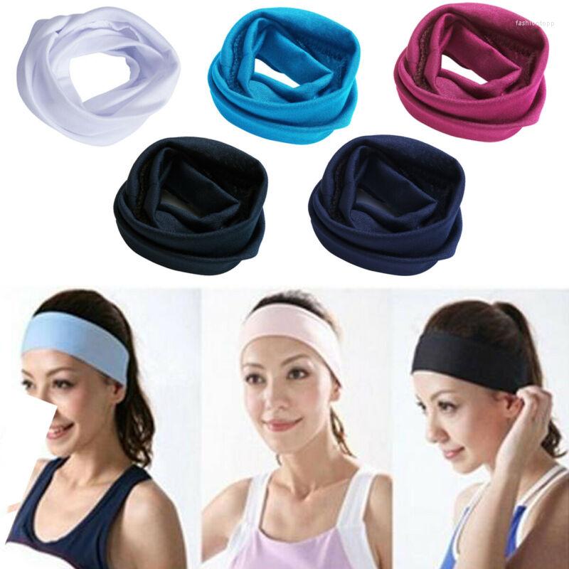 

Bandanas Women Men Yoga Sports Wide Headband Elastic Boho Hair Band Head Wrap WristbandBandanas