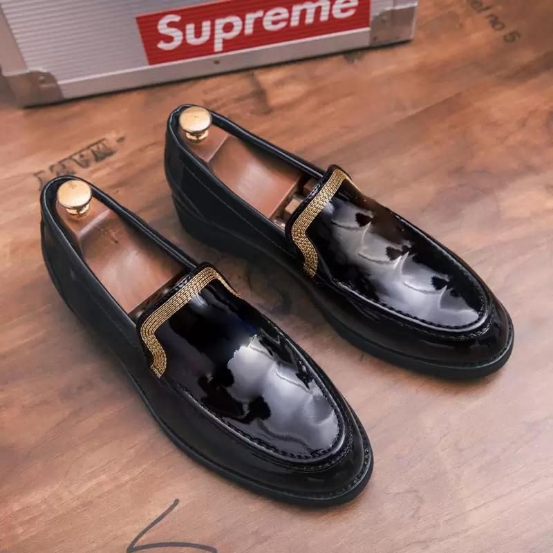 

Loafers Men Shoes Metral Fashion Good Quality PU Leather Ankle Solid Slip on Wedding Party Fashion Chaussure Homme, Clear