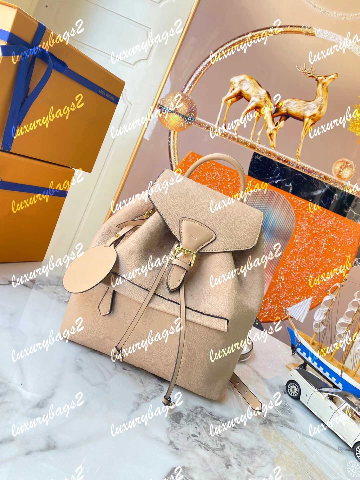 

5A Designer Backpacks Luxury Designers Backpack Fashion Bags M45205 M45397 Genuine Leather 2 colors Embossed Pattern 33cm School Luxurys Bag, Black