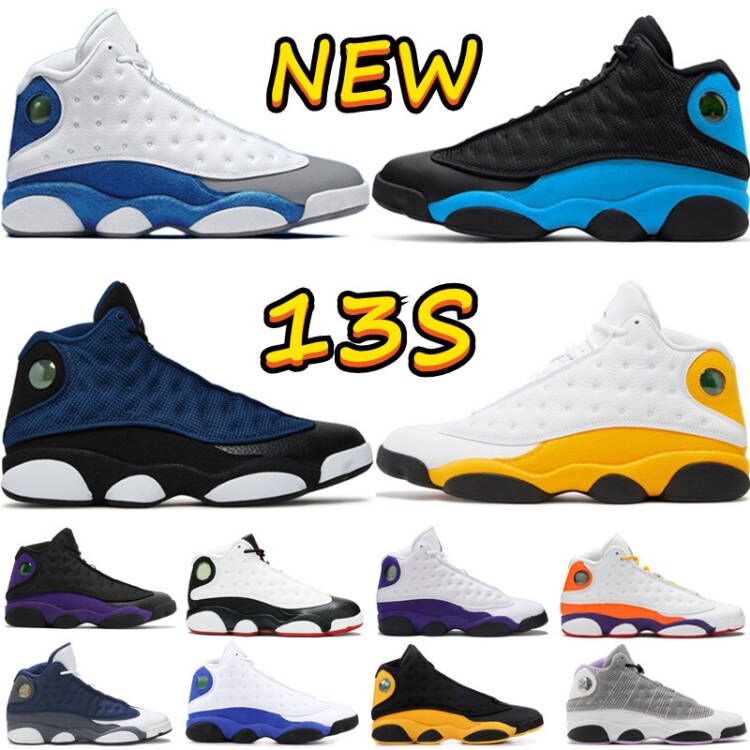 

New Men 13s Basketball Shoes 13 XIII Court Purple Navy Gym Red Flint Racer Royal French Blue Reflective Lucky Green Del Sol Aurora Starfish Barons Sneakers Trainers, Box