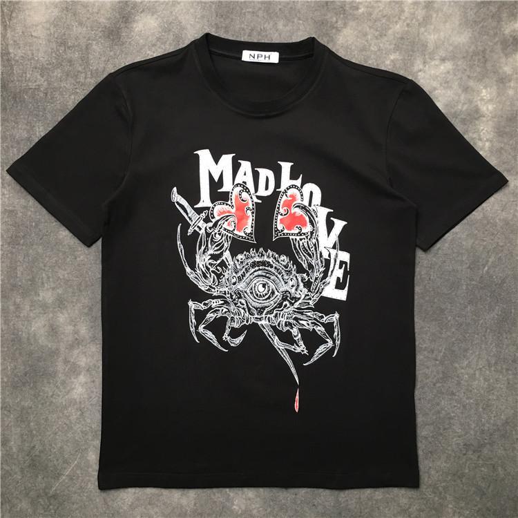 

Men' T-Shirts Novelty 2022 Men Mad Love Sword Heart T Shirts T-Shirt Hip Hop Skateboard Street Cotton Tee Top Kenye -XXL #K67Men