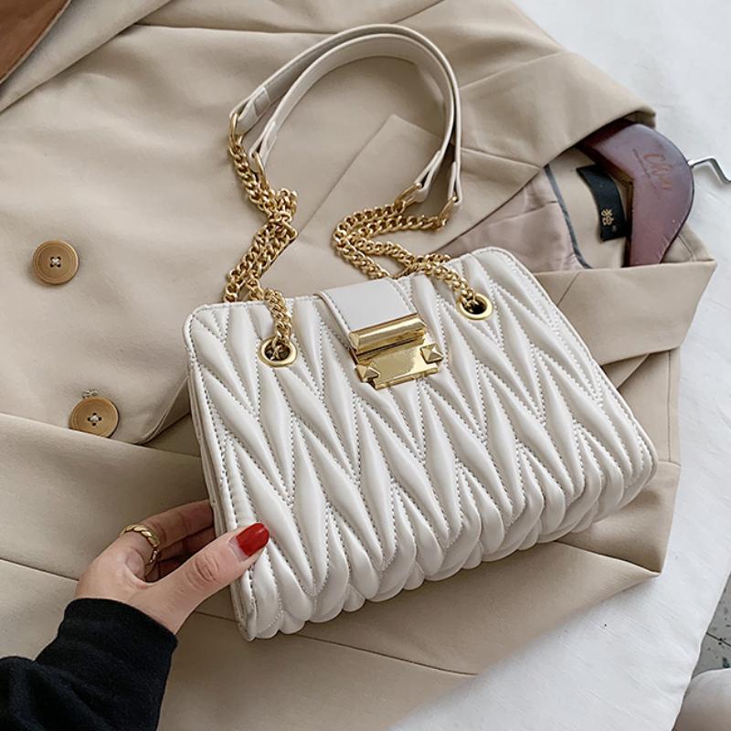 

Evening Bags Fashion Shoulder Bag Women Travel Leather Pu Quilted Female Luxury Handbags Designer Sac A Main FemmeEvening, Black