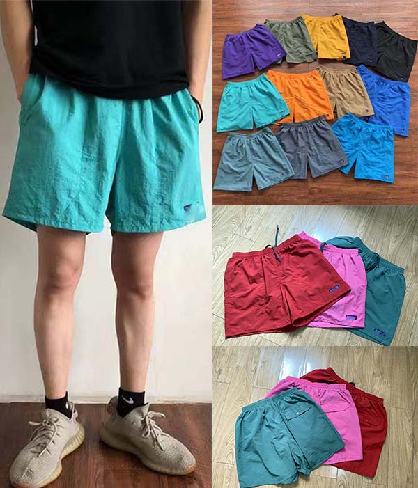 

new style PATASummer Baggies Shorts Casual High Qualit Outdoor running quick-drying Loose Elastic Waist men's and women's Knee Length 16 colore M/XL, Orange
