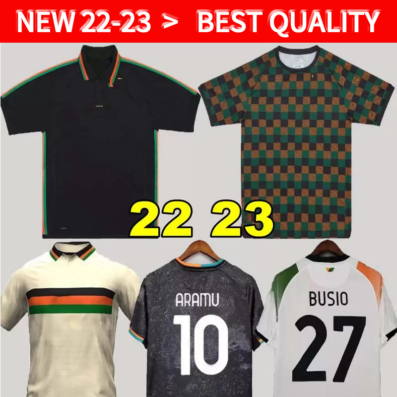 

22 23 Venezia FC Soccer Jerseys home Black Away Third 4th ARAMU FORTE Venice 2022 2023 BUSIO 27# Football Shirts 3rd Adukt Kids Kit Uniform pre match training long sleeve, 2122 home
