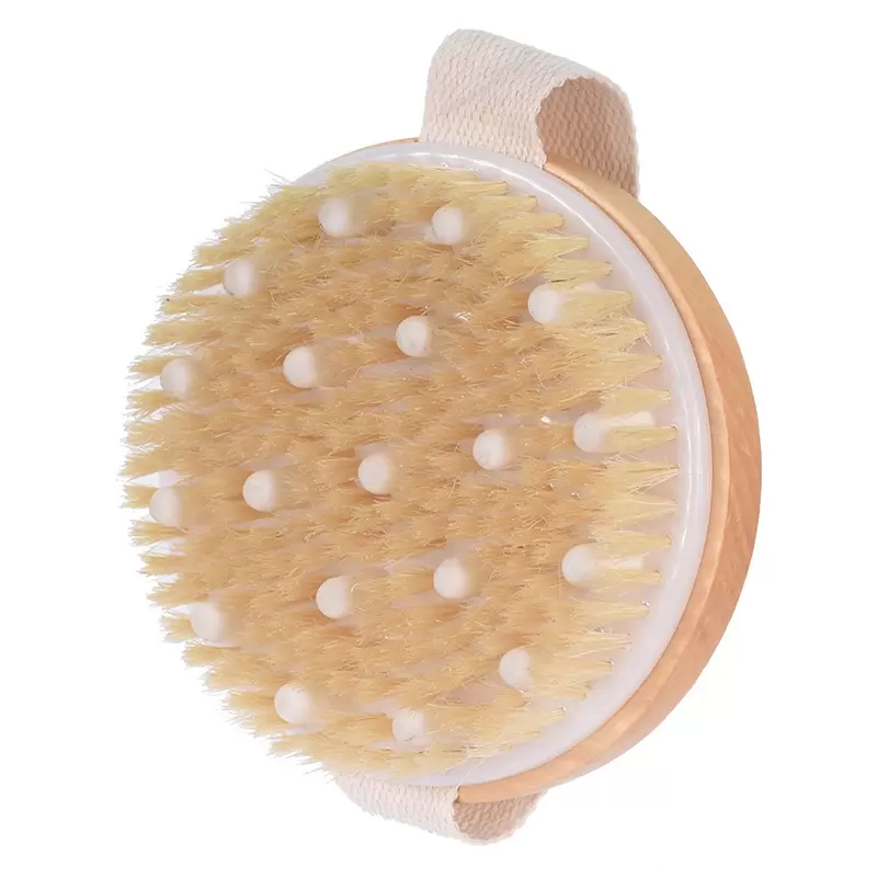 

Body Brush for Wet or Dry Brushing Natural Bristles with Massage Nodes Gentle Exfoliating Improve Circulation