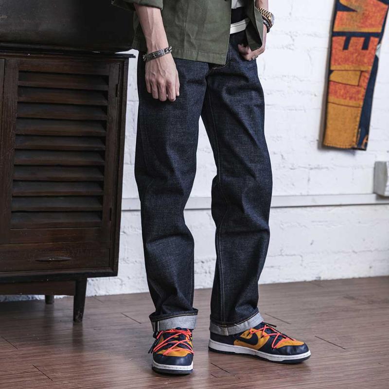 

Men's Jeans Fashion Hard Fabric Men Casual Loose Baggy Denim Pants Streetwear Trousers Cowboy ClothingMen's, Black