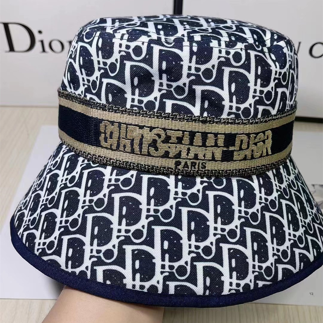 

for dior sun hat designer men's women's bucket hat fit hat outdoor fishing dress beanie fedora, Black