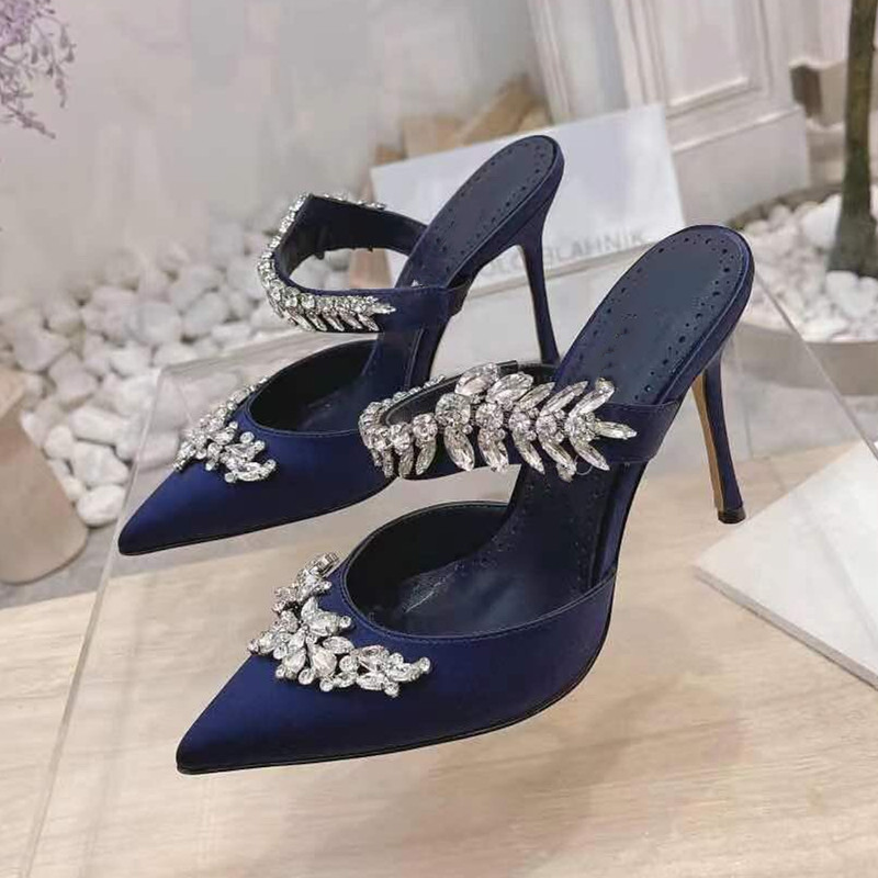 

Top Luxury Women's Loafers Summer Slippers With Feminine Ballet Flats Lady Casual Shoes Low Heels Slide In Sandals, Blue