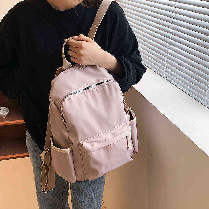 

School Bags Small Designer Oxford Cloth Solid Color Backpack 2022 Luxury Brand Fashion Travel Book Bag Girls Back to 220802, Black