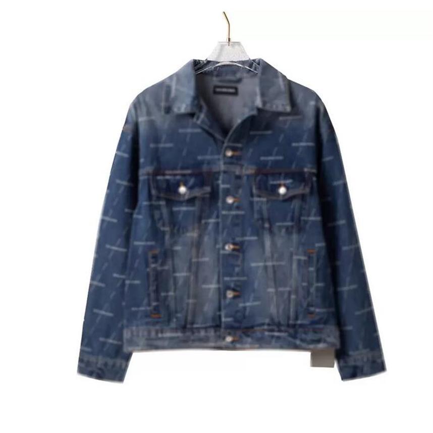 

21SS British early spring latest small letter print cool style denim jacket London men's designer high luxury limited men and186b, Black