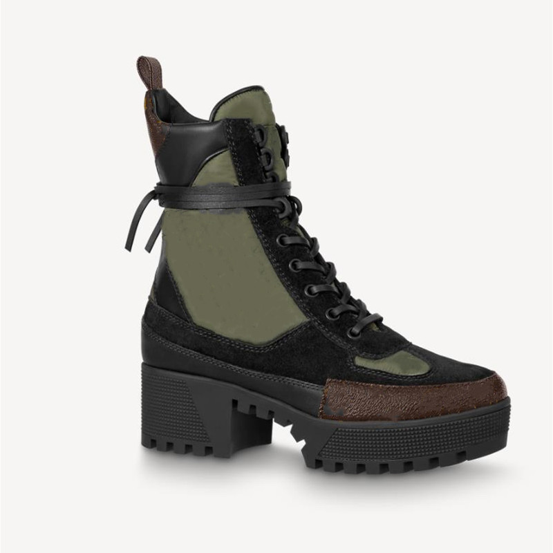 

Designer Laureate Platform Desert Women Boot Jacquard Textile Booties Lady Patent Canvas Chunky Heel Treaded Rubber Outsole Ankle Boot, 11