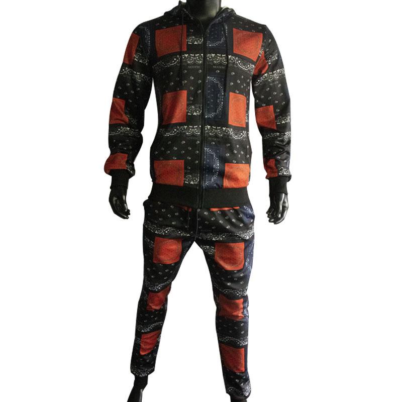 

Men's Tracksuits 20220 European And American Sports Tide Brand Casual Suit Cashew Flower Cardigan Sweater Running Trousers Sportswear, Gray