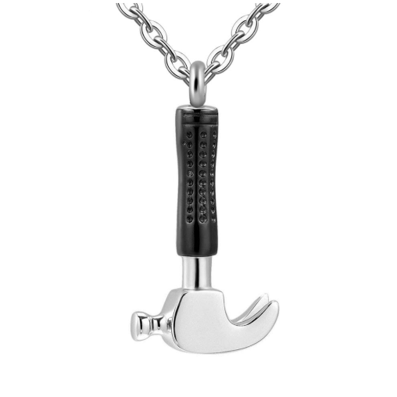 

Pendant Necklaces Cremation Jewelry For Ashes Stainless Steel Hammer Locket Keepsake Urn Memorial Man/WomenPendant