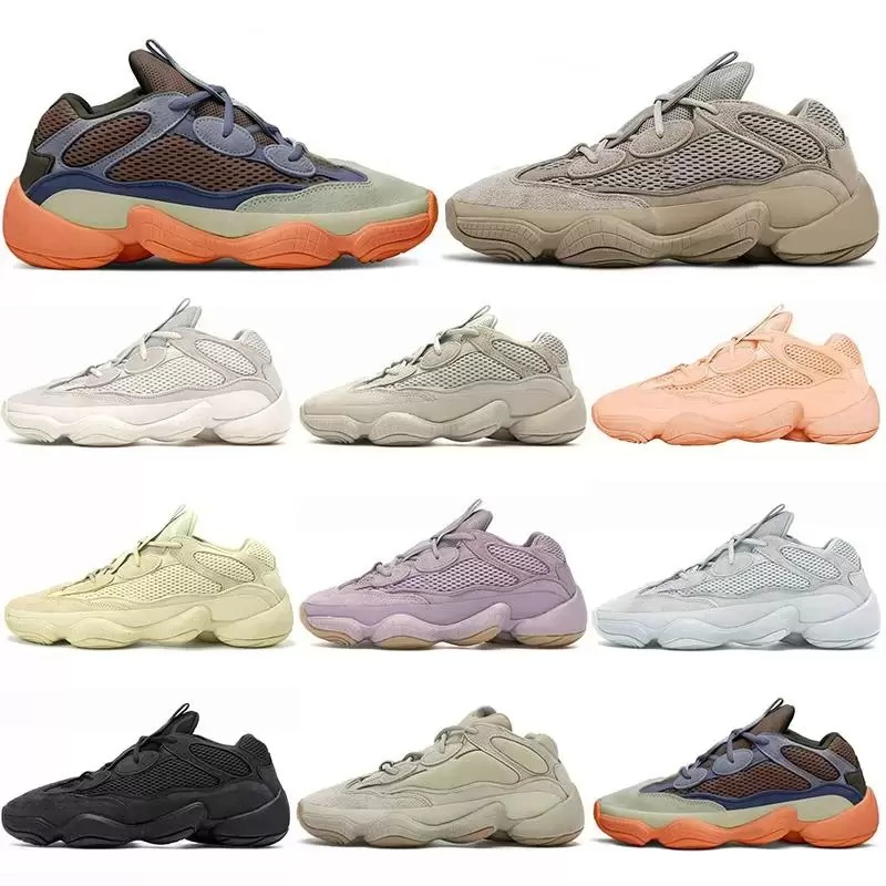 Designer 500s Running Shoes Mens Women's Black Bone White Clay Brown Ash Blue Orange Blush Desert Rat Taupe Light Enflam Soft Vision yeezys 500 S