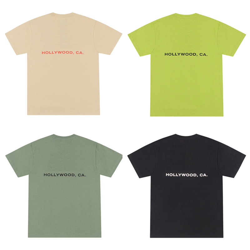 

Souvenir Tee 6 Colors Casual Short Sleeves T-shirts Cotton T Shirts Men Women Hip Hop Streetwear MG220043, Beige