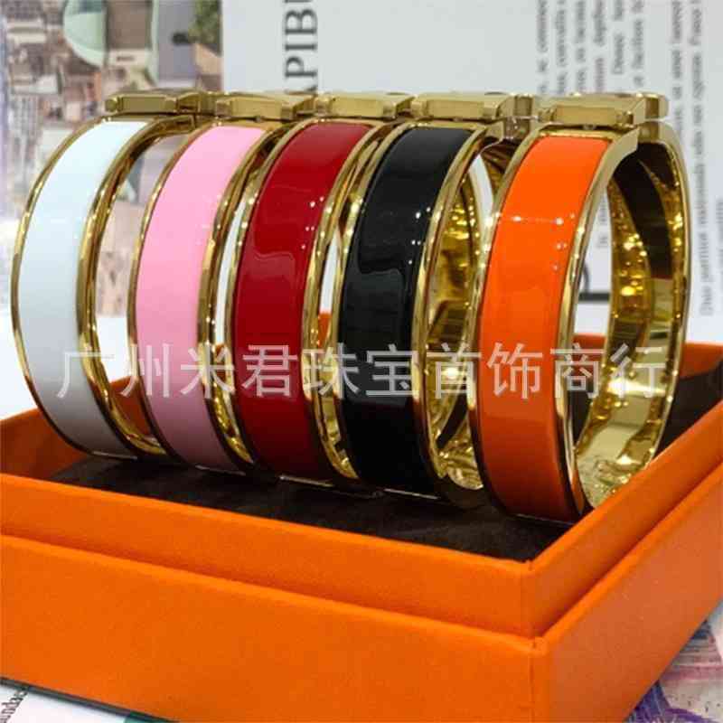 New designer love h enamel premium version bangle bracelet female titanium steel letter male couple net red with the same paragraphM7UZ