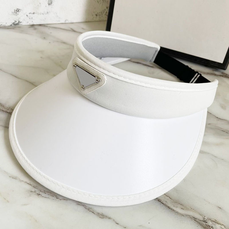 

Men Designer Visors Luxury Women Hat Casquette Classic Caps PVC Sunscreen Hats Cap Triangle Anti UV Light Sun White Black Sunhats 2022