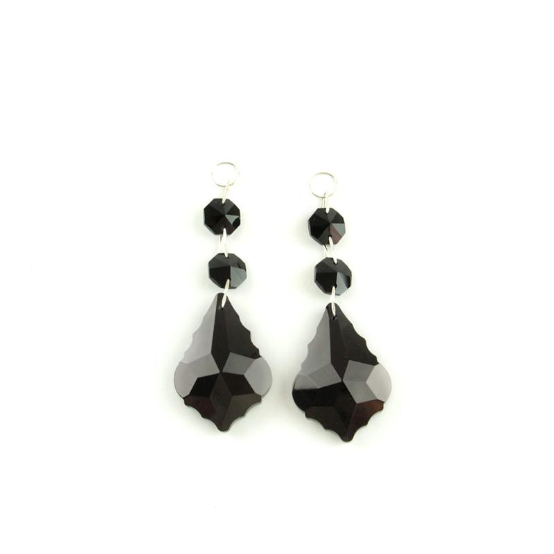 

Chandelier Crystal 16sets/Lot 50mm Black Color Pendant With 14mm Octagon Beads For Curtain WeddingChandelierChandelier