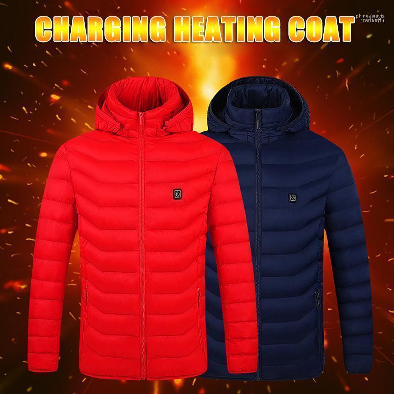 

Men' Down & Parkas Men Electric Heated Jackets Cotton Outdoor Coat USB Heating Hooded Winter Warm J551 Phin22, Red second district
