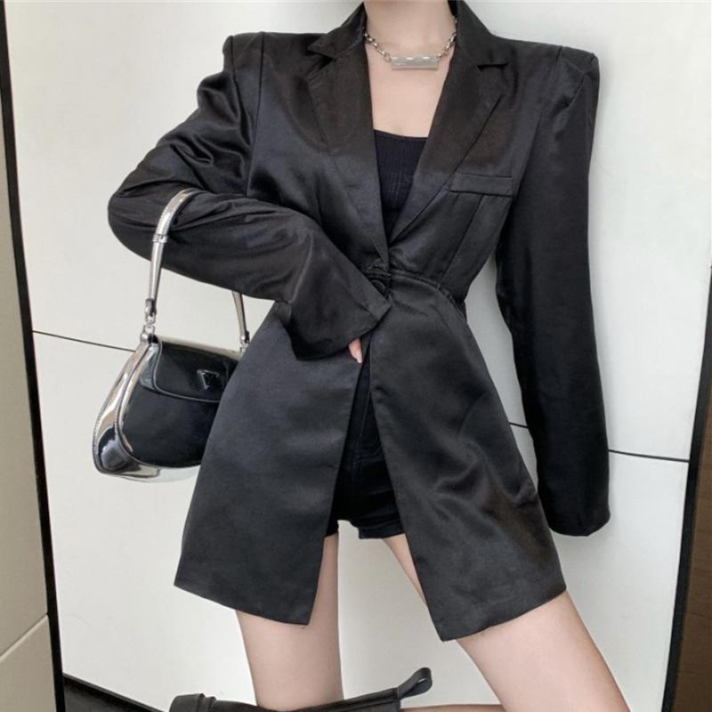

Women' Suits & Blazers Alien Kitty Elegant Shoulder-Pads 2022 Hollow Out Chic Sunscreen All Match Women Casual Jackets Gentle Office Lady T, Black