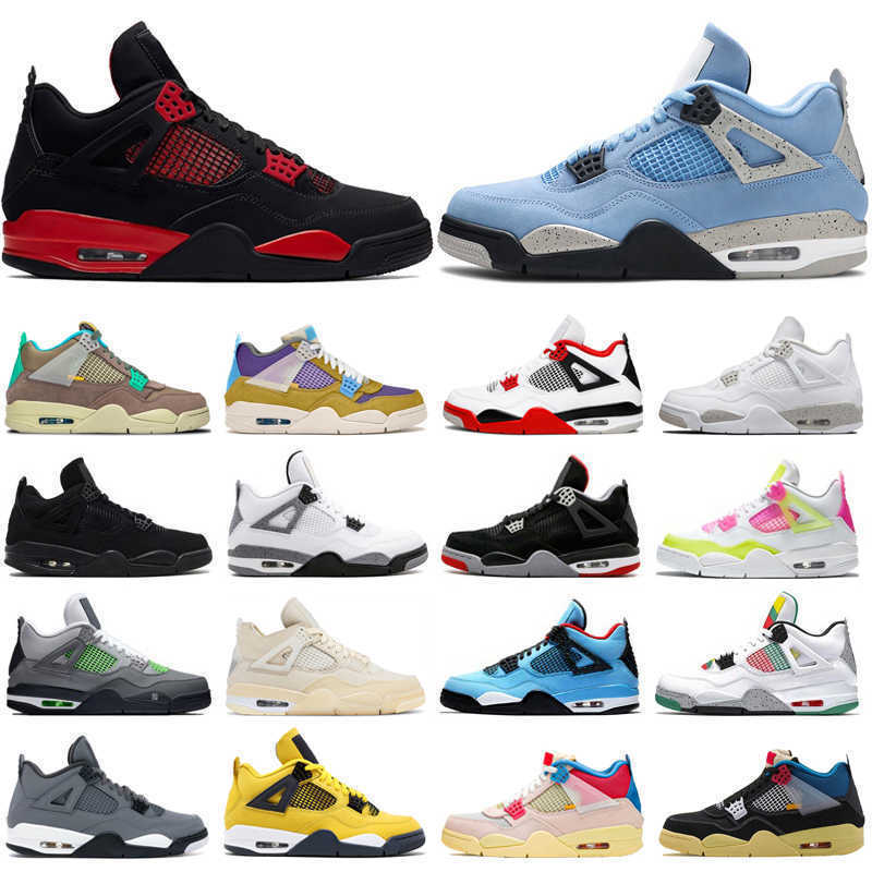 

4 Basketball Shoes Jumpman 4s Red Thunder University Blue White Oreo Sail Black Cat Cool Grey Neon Mens Trainers Sport Sneakers, Bubble bag