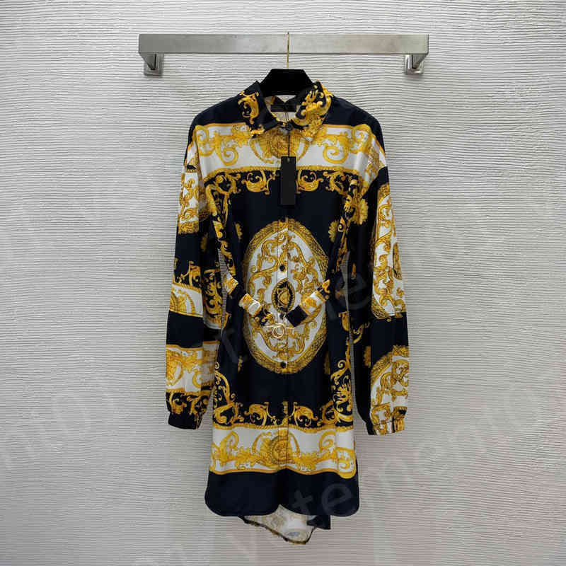 

Womens Designer Dresses Fashion Brand Logo Embroidered Loose Breathable Patchwork Belt Dress Luxury High Quality Dress For Women Clothing