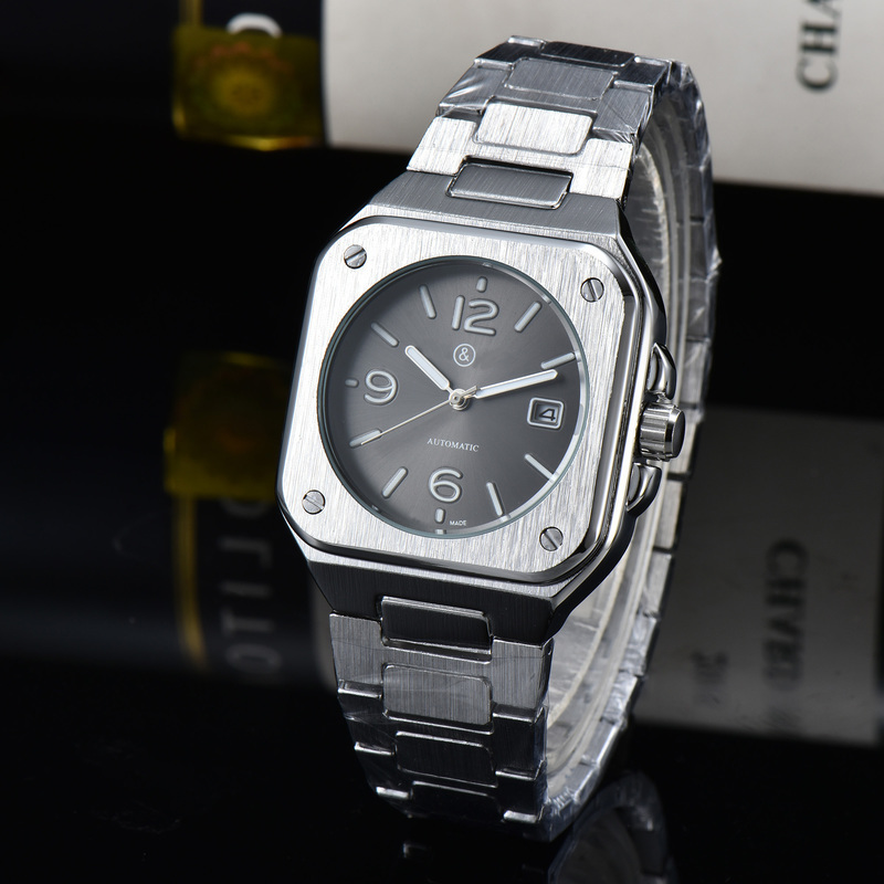 

Men's Luxury Military Automatic Quartz Watch Classic Business Square Calendar Steel Band Men's Watch 220724, As shown