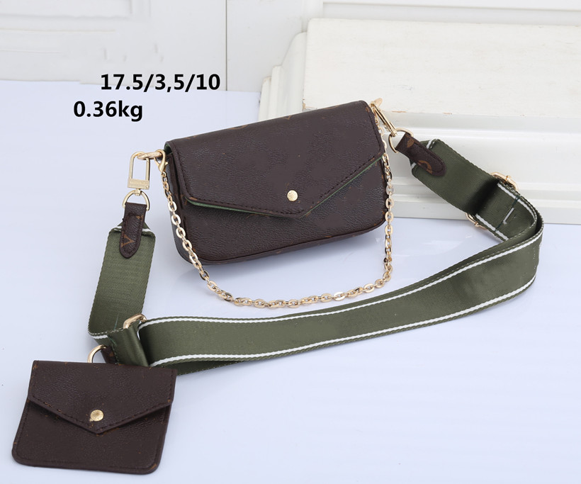 

Luxury Designer Handbag Purse Women POCHETTE FELICIE Shoulder Bag 2pcs/set PU Leather Clutch Crossbody Messenger Bags Chain Coin Pouch Tote, Extra fast shipping