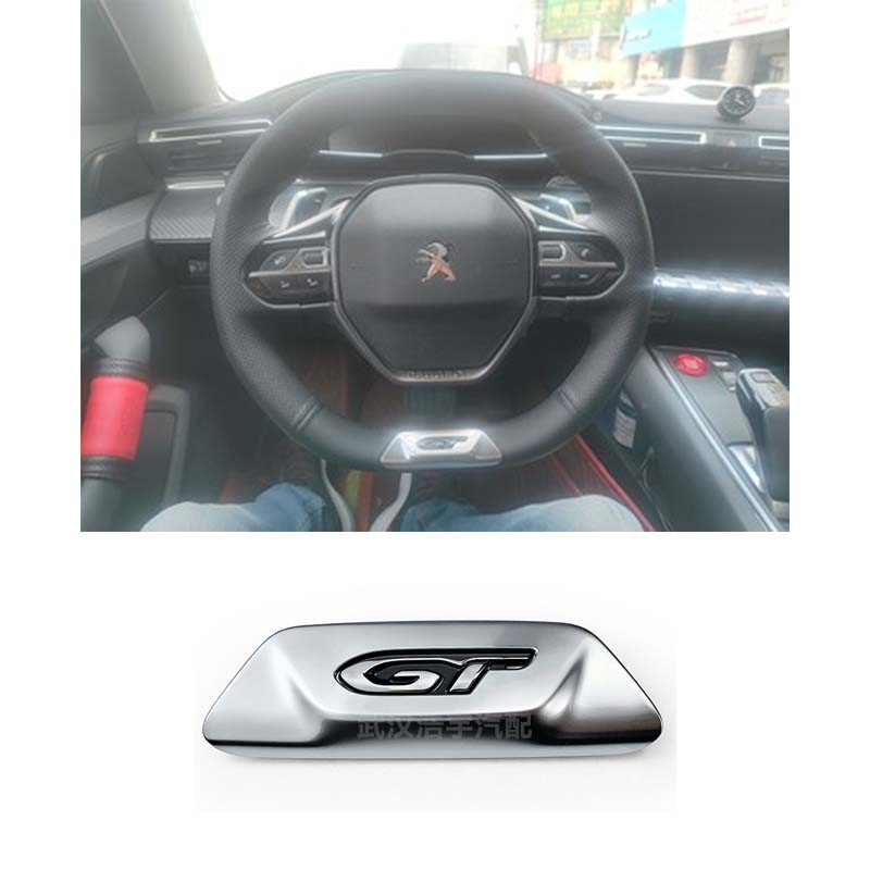 

For Peugeot 4008 5008 GT Logo Steering Wheel Trim Interior Modification ABS