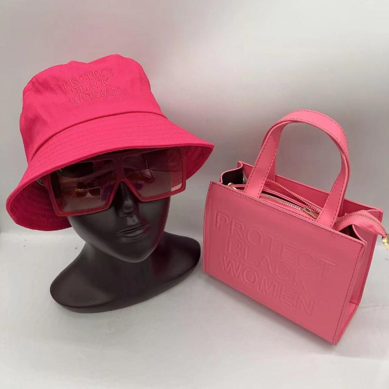 

Evening Bags Pieces Purses And Hat Glasses Set PU Leather Women Fashion Shopping Crossbody Tote Luxury Female Shoulder Handbags LadyEvening, P rose red