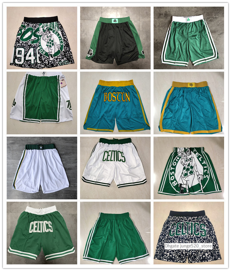 

2022 Boston''Celtics''men Retro Basketball''nba''Shorts pocket Size S-2XL, Color