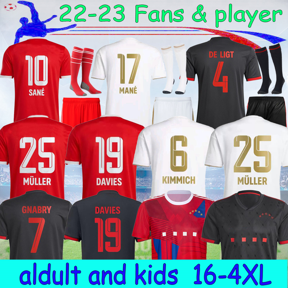 

22 23 Player version baYern DE LIGT Soccer jersey man MANE home away third kit SANE COMAN GNABRY DAVIES MULLER munich 2022 2023 away kids Football shirt, 22-23 away player