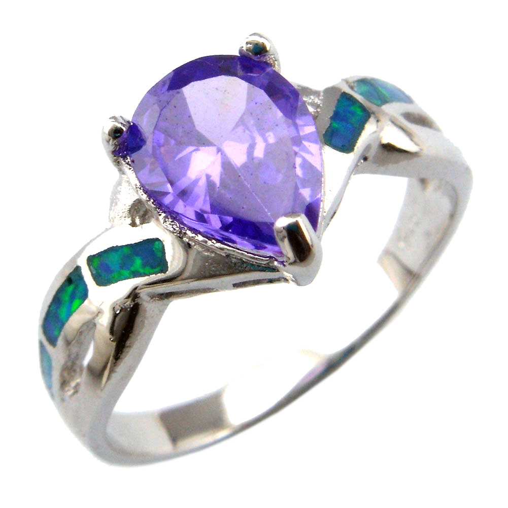 

fashion opal rings with Amethyst zircon OR072A