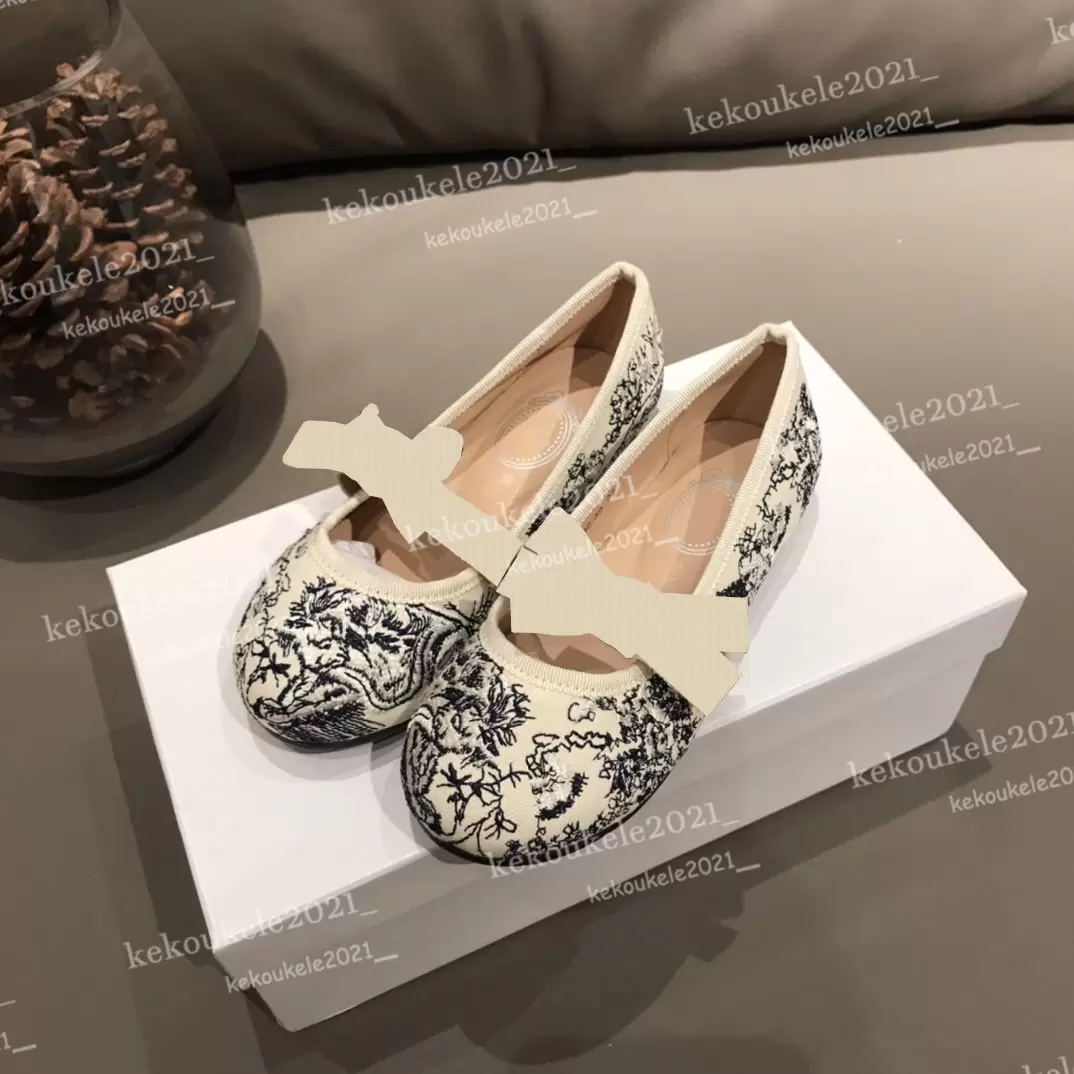 

Kids Girls Dance Shoes Princess Cute Bowknot Flat Shoe Breathable Casual for for Wedding Party Children Baby Girl with Box Top quality