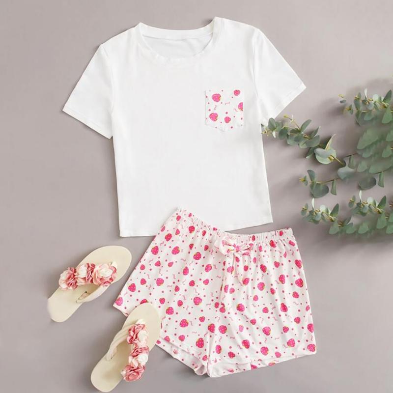 

Women' Sleepwear Home Fashion Service Ladies Sexy Suit Printing Lingerie Pajamas Women Suits & SetsWomen, White