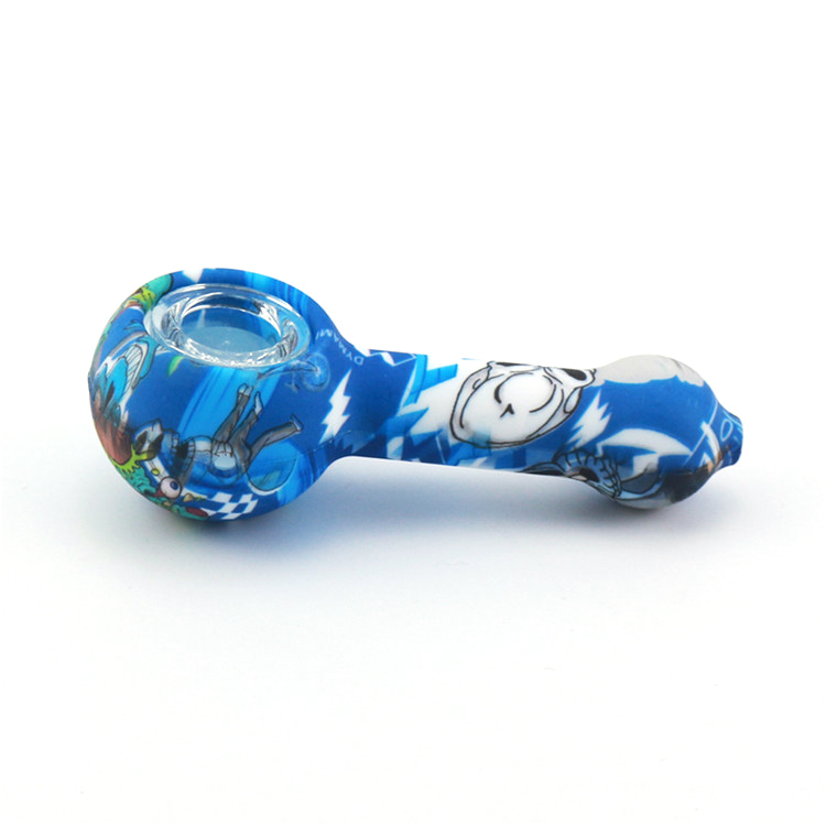 

Transfer printed pipe silicone 4.23'' new colors designer smoking pipe for smoke shop