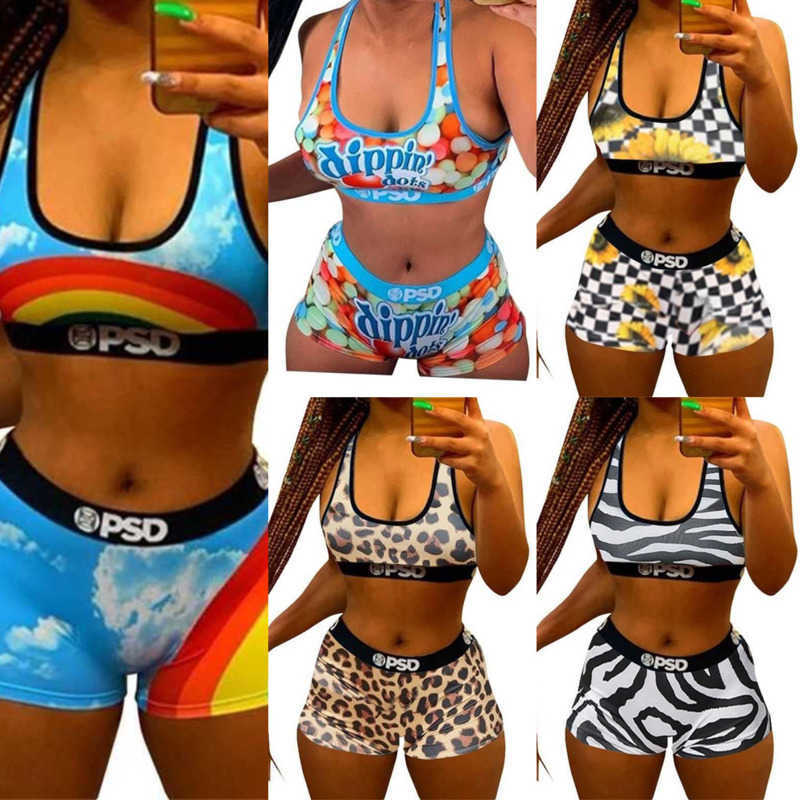 Designer Womens Tracksuits Bikini Swimsuits 2 Piece Pants Set PSD Vest Shorts Summer Fashion Sweatshirt Slim Breathable Fitness Outfits P709-image-776899651