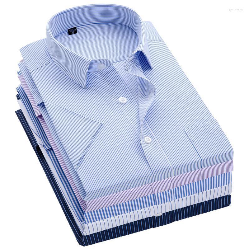 

Men's Dress Shirts Striped Shirt Men's Summer Non Ironing Short Sleeve Slim Fit Business Professional Work ShirtMen's Sybi22, D08-1