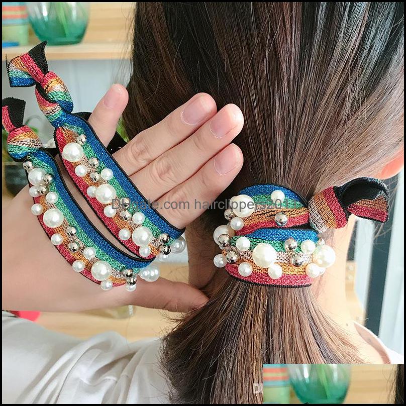 

Hair Accessories Tools Products New Beautif High Elasticity Rubber Band Head Rope Ring Colored Knotted Hairline Hairpin Hand Beading Drop